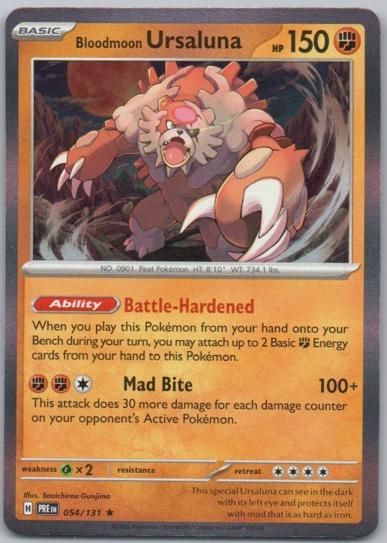 Bloodmoon Ursaluna 054 Holo Lightning Card - Prismatic Evolutions