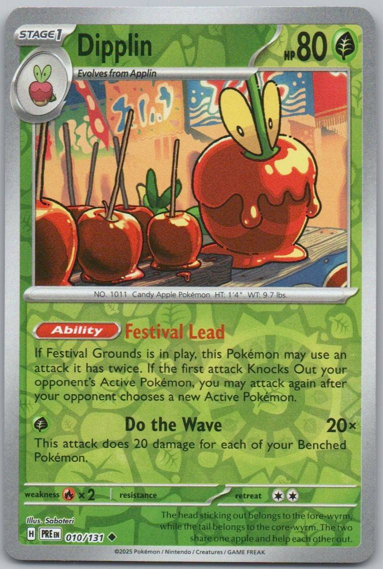 Dipplin 010 Reverse Holo Grass Card - Prismatic Evolutions