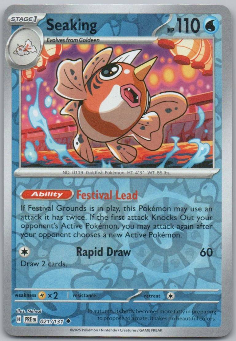 Seaking 021 Reverse Holo Water Card - Prismatic Evolutions