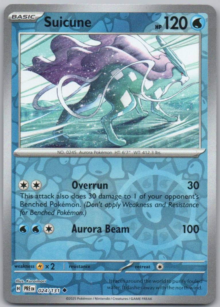 Suicune 024 Reverse Holo Water Card - Prismatic Evolutions
