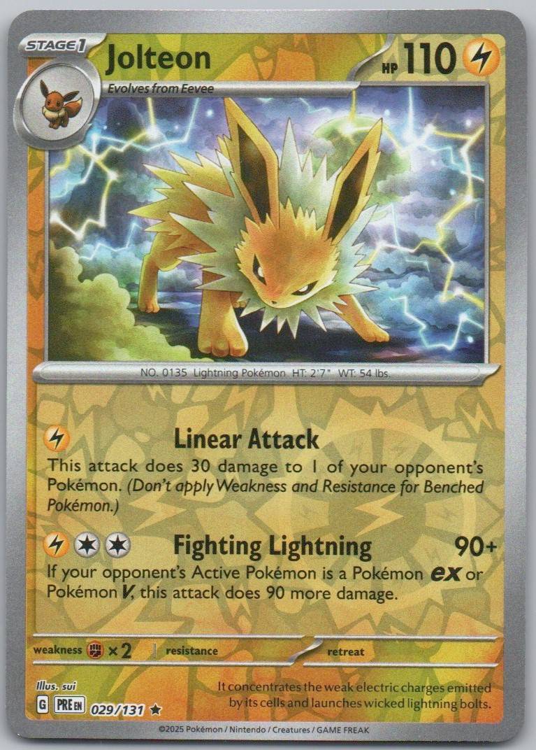 Jolteon 029 Reverse Holo Lightning Card - Prismatic Evolutions