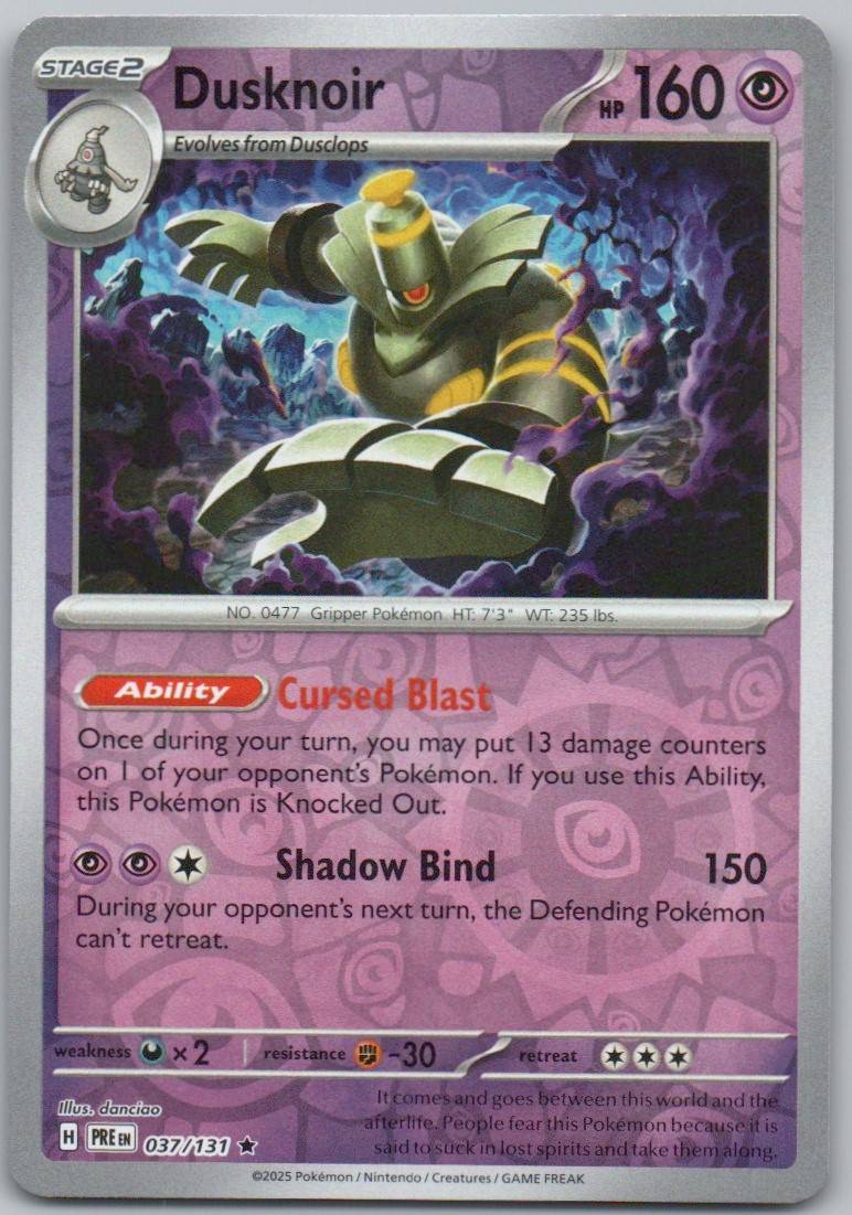 Dusknoir 037 Reverse Holo Psychic Card - Prismatic Evolutions