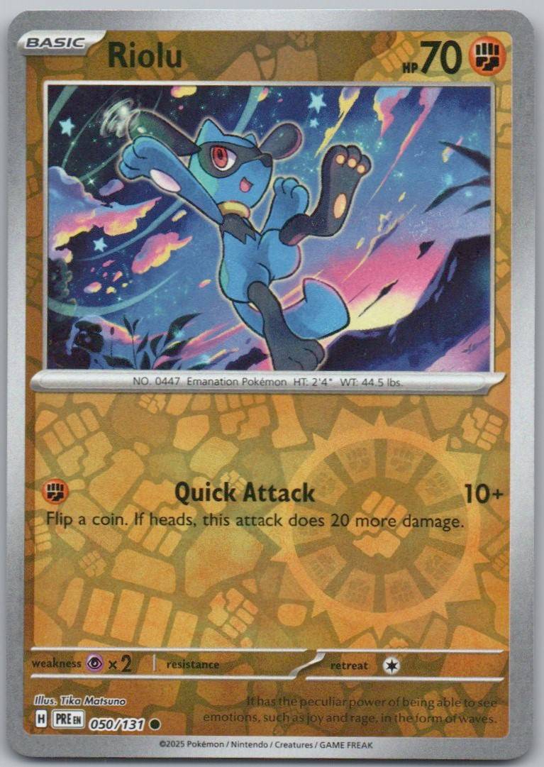 Riolu 050 Reverse Holo Fighting Card - Prismatic Evolutions
