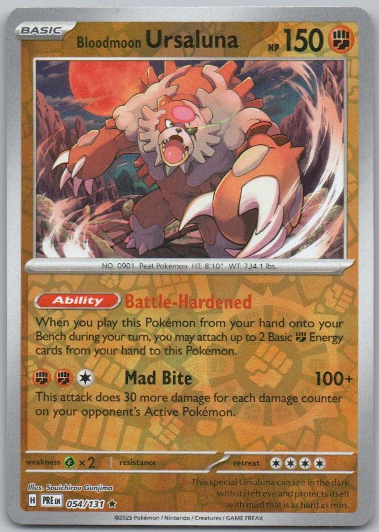 Bloodmoon Ursaluna 054 Reverse Holo Fighting Card - Prismatic Evolutions