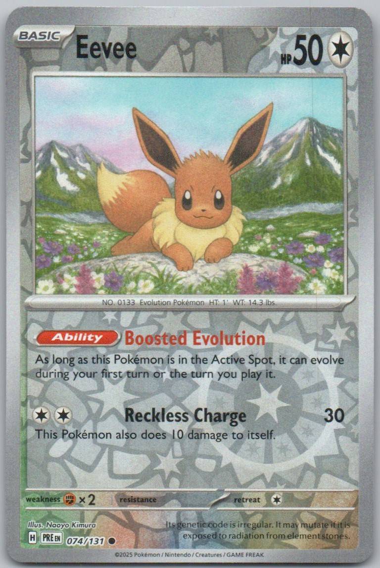Eevee 074 Reverse Holo Colorless Card - Prismatic Evolutions
