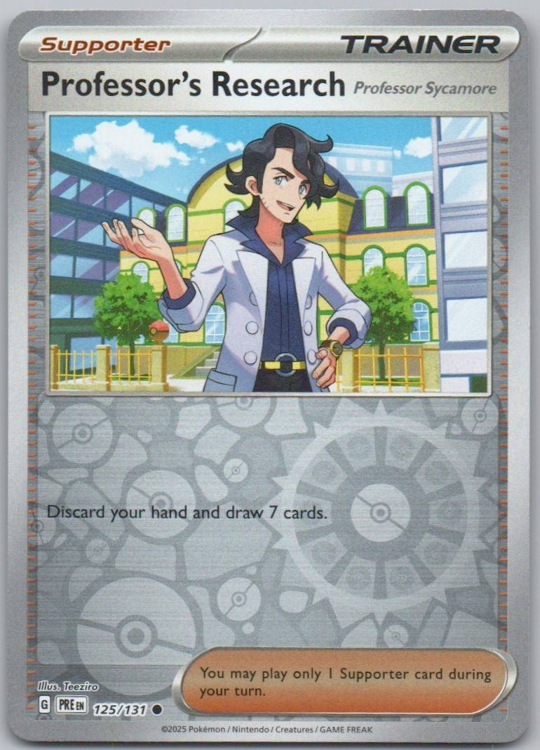 Professor's Research (Professor Sycamore) 125 Reverse Holo Trainer Card - Prismatic Evolutions