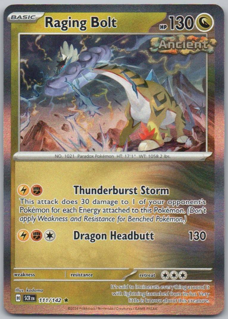 Raging Bolt 111 Holo Dragon Card - Stellar Crown