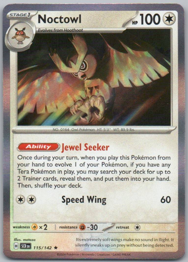 Noctowl 115 Holo Colorless Card - Stellar Crown