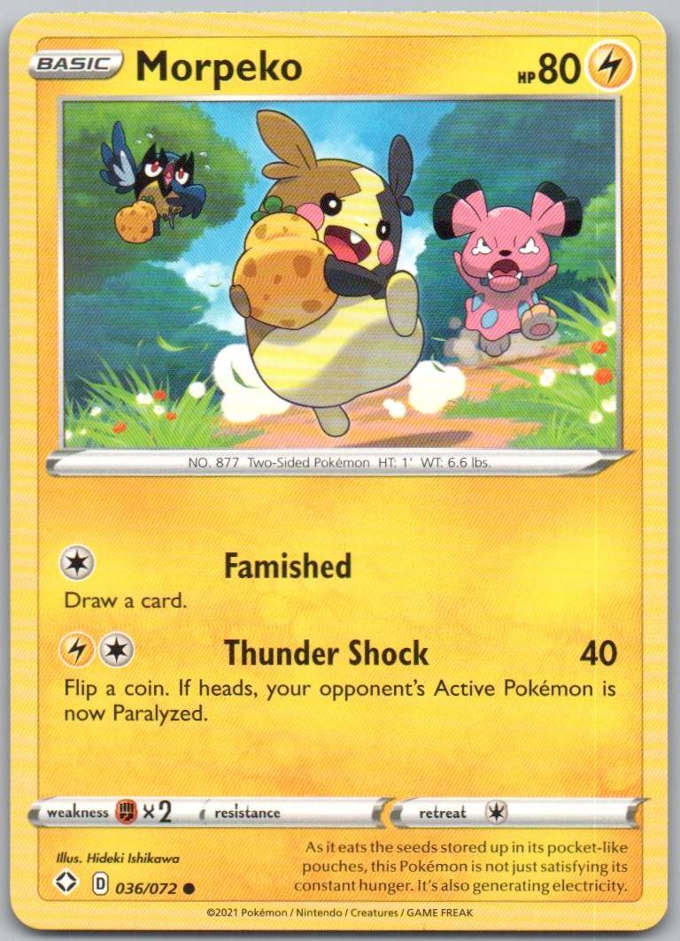 Morpeko 036 Normal Lightning Card - Shining Fates
