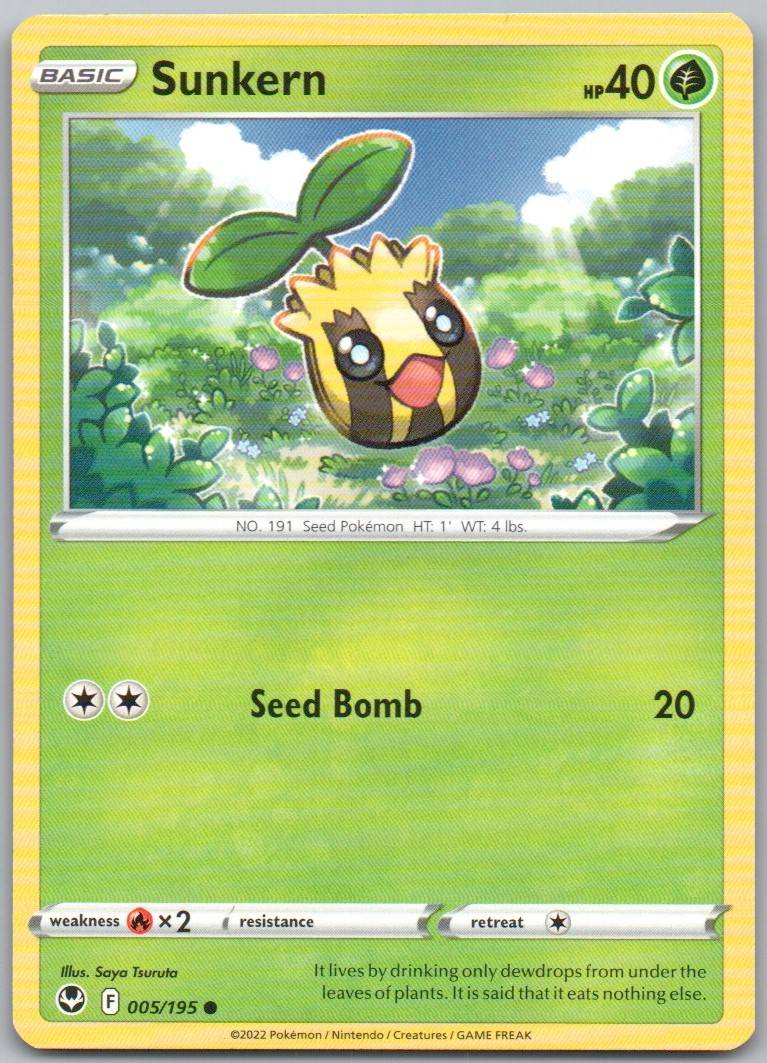 Sunkern 005 Normal Grass Card - Silver Tempest