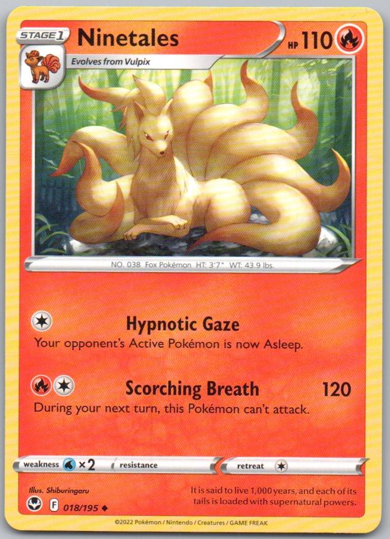 Ninetales 018 Normal Fire Card - Silver Tempest