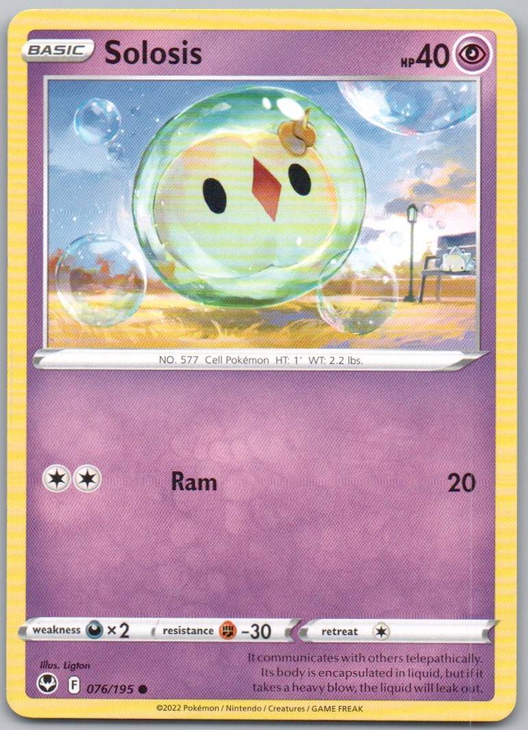 Solosis 076 Normal Psychic Card - Silver Tempest