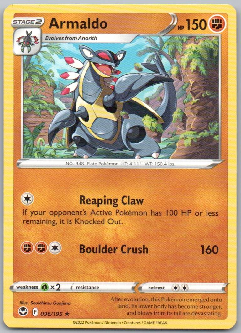Armaldo 096 Normal Fighting Card - Silver Tempest