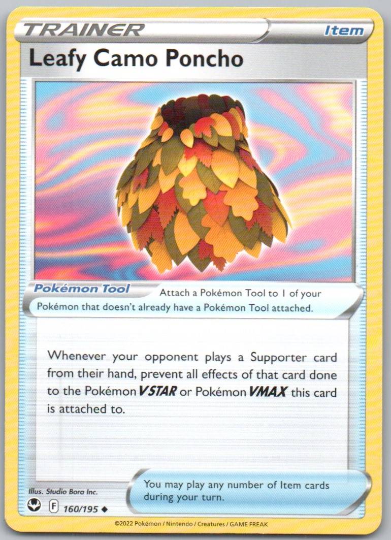 Leafy Camo Poncho 160 Normal Trainer Card - Silver Tempest