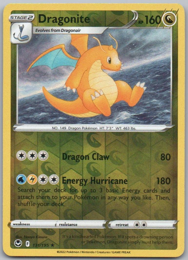 Dragonite 131 Reverse Holo Dragon Card - Silver Tempest