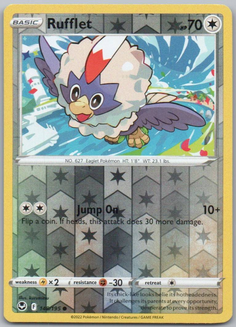 Rufflet 148 Reverse Holo Colorless Card - Silver Tempest