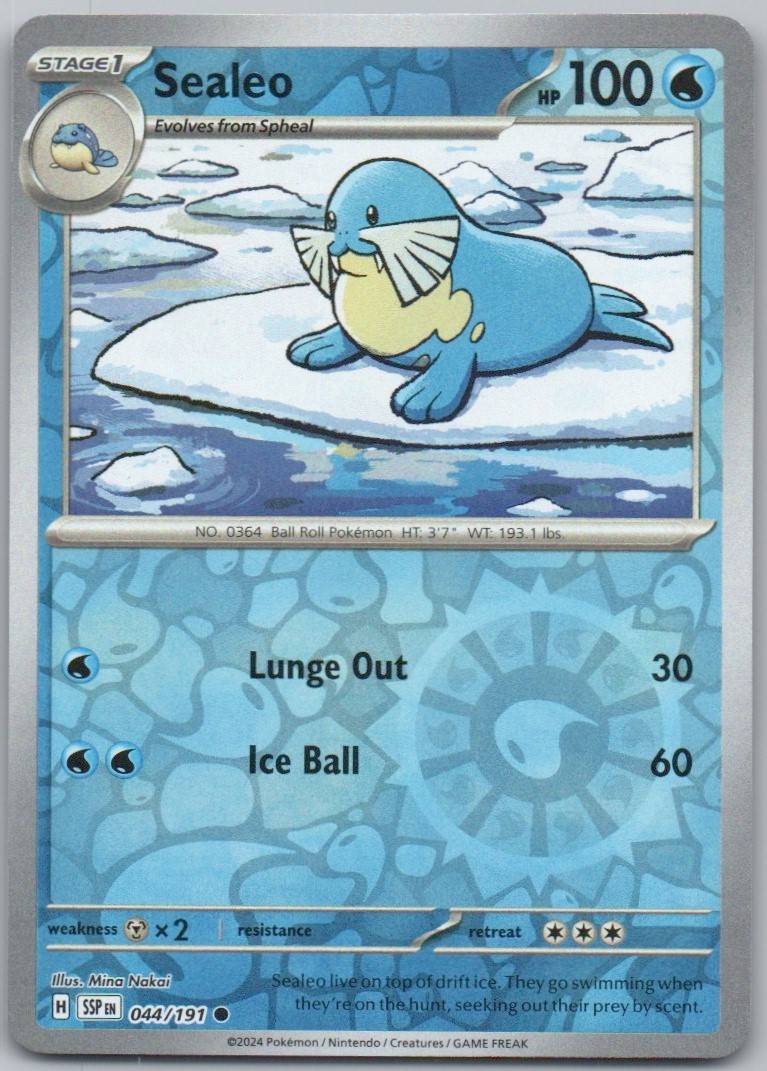 Sealeo 044 Reverse Holo Water Card - Surging Sparks