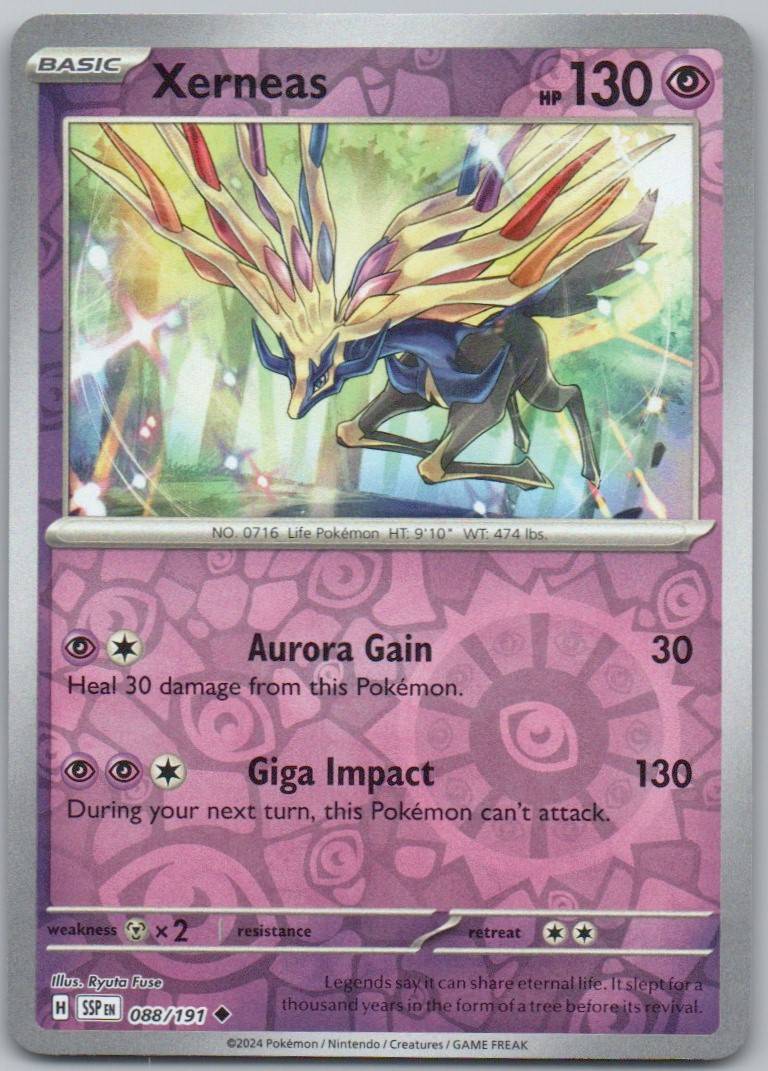Xerneas 088 Reverse Holo Psychic Card - Surging Sparks