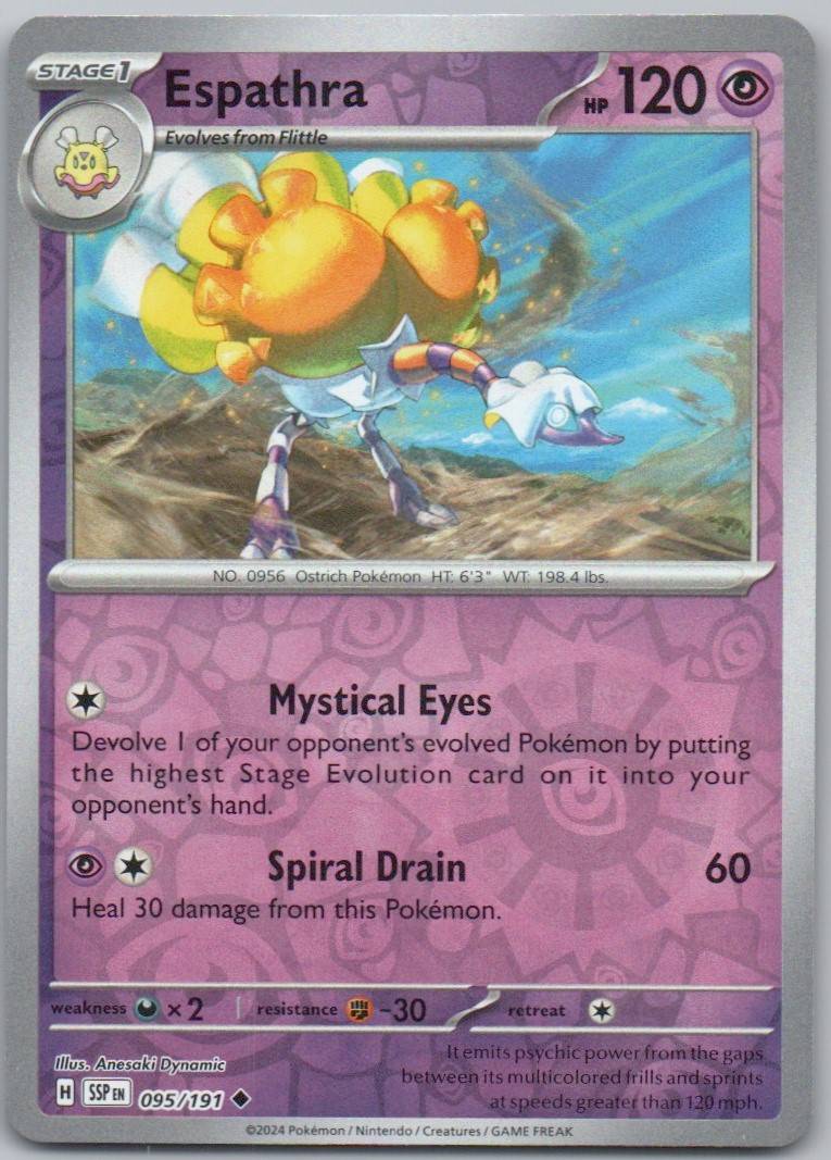 Espathra 095 Reverse Holo Psychic Card - Surging Sparks