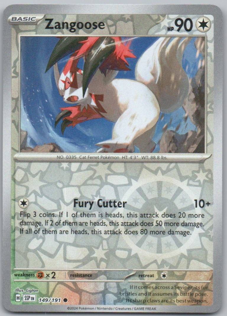 Zangoose 149 Reverse Holo Colorless Card - Surging Sparks