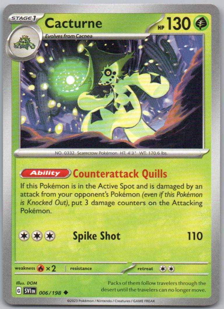 Cacturne 006 Normal Grass Card - Scarlet & Violet