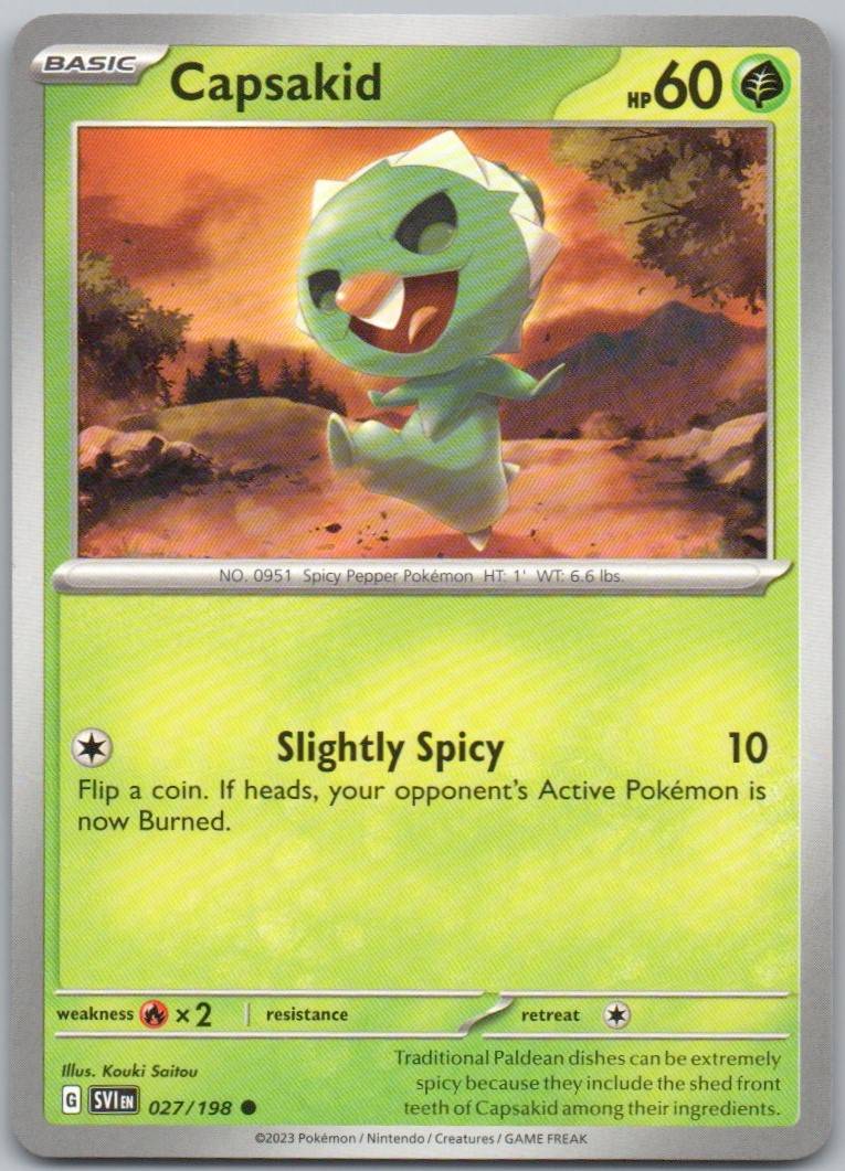 Capsakid 027 Normal Grass Card - Scarlet & Violet