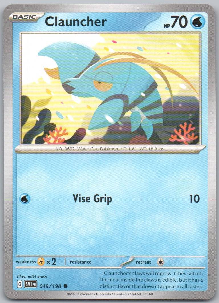 Clauncher 049 Normal Water Card - Scarlet & Violet