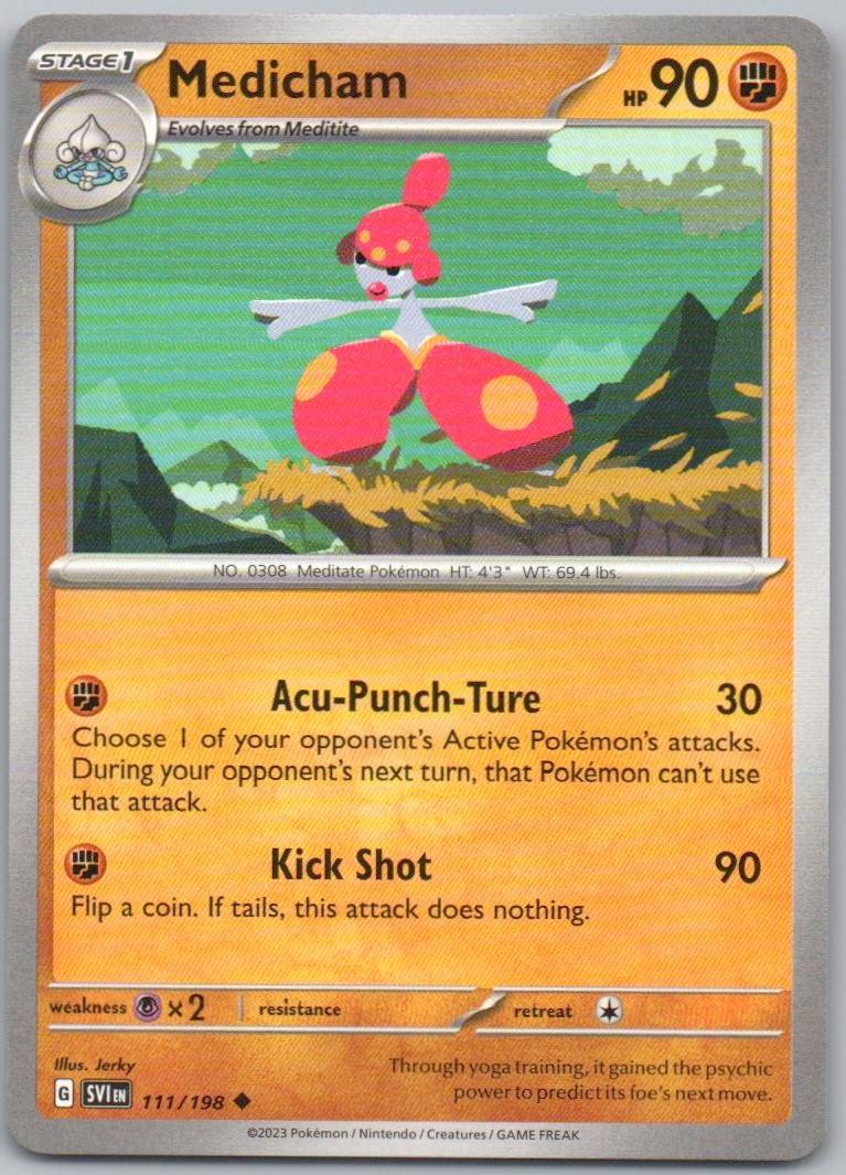 Medicham 111 Normal Fighting Card - Scarlet & Violet