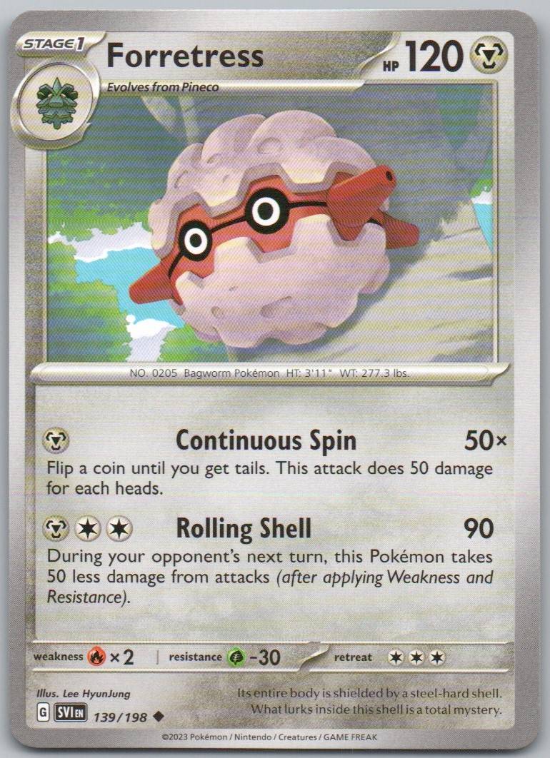 Forretress 139 Normal Steel Card - Scarlet & Violet
