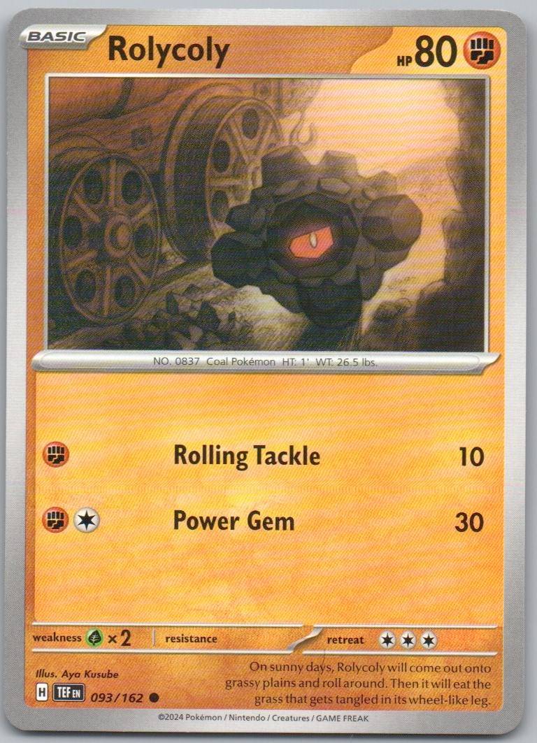 Rolycoly 093 Normal Fighting Card - Temporal Forces