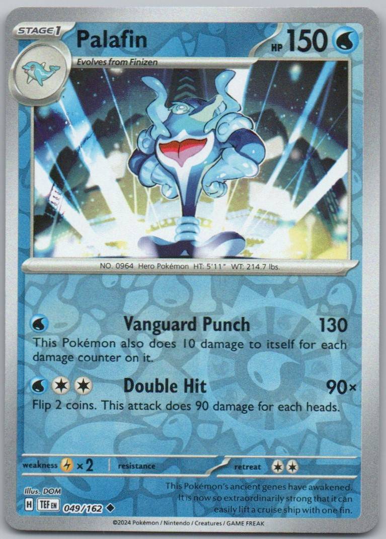 Palafin 049 Reverse Holo Water Card - Temporal Forces