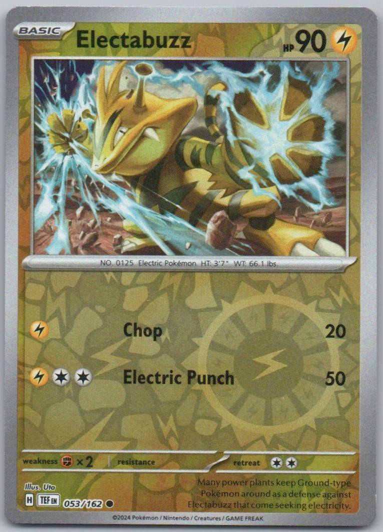 Electabuzz 053 Reverse Holo Lightning Card - Temporal Forces