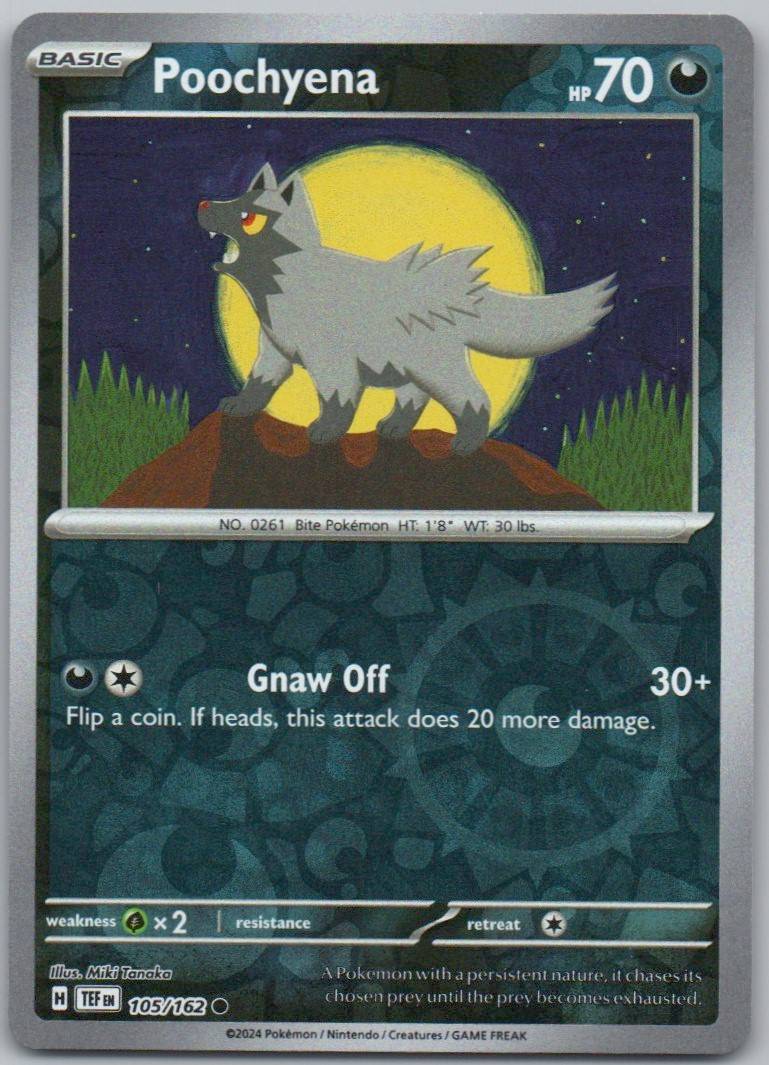 Poochyena 105 Reverse Holo Water Card - Temporal Forces