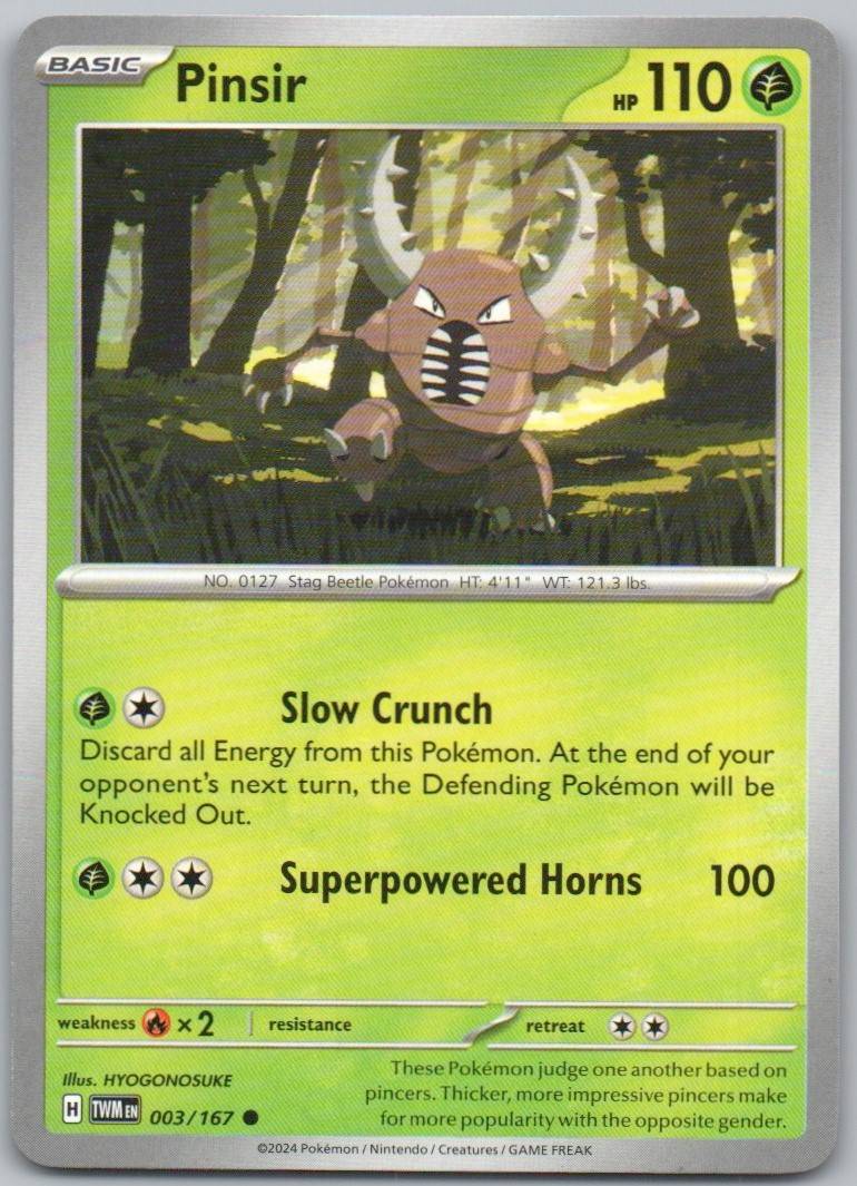 Pinsir 003 Normal Grass Card - Twilight Masquerade