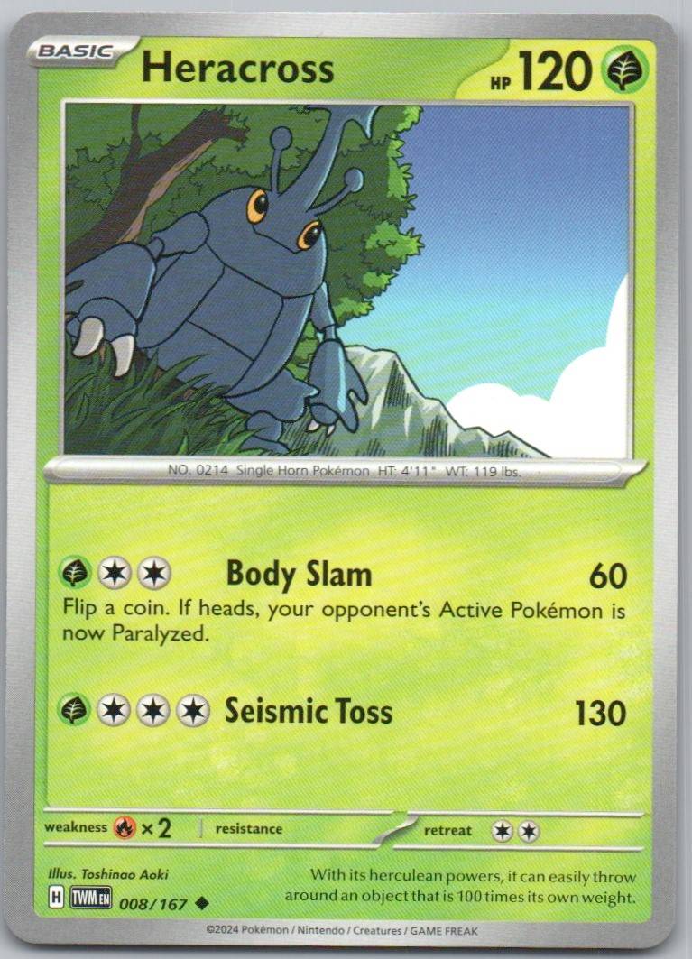 Heracross 008 Normal Grass Card - Twilight Masquerade