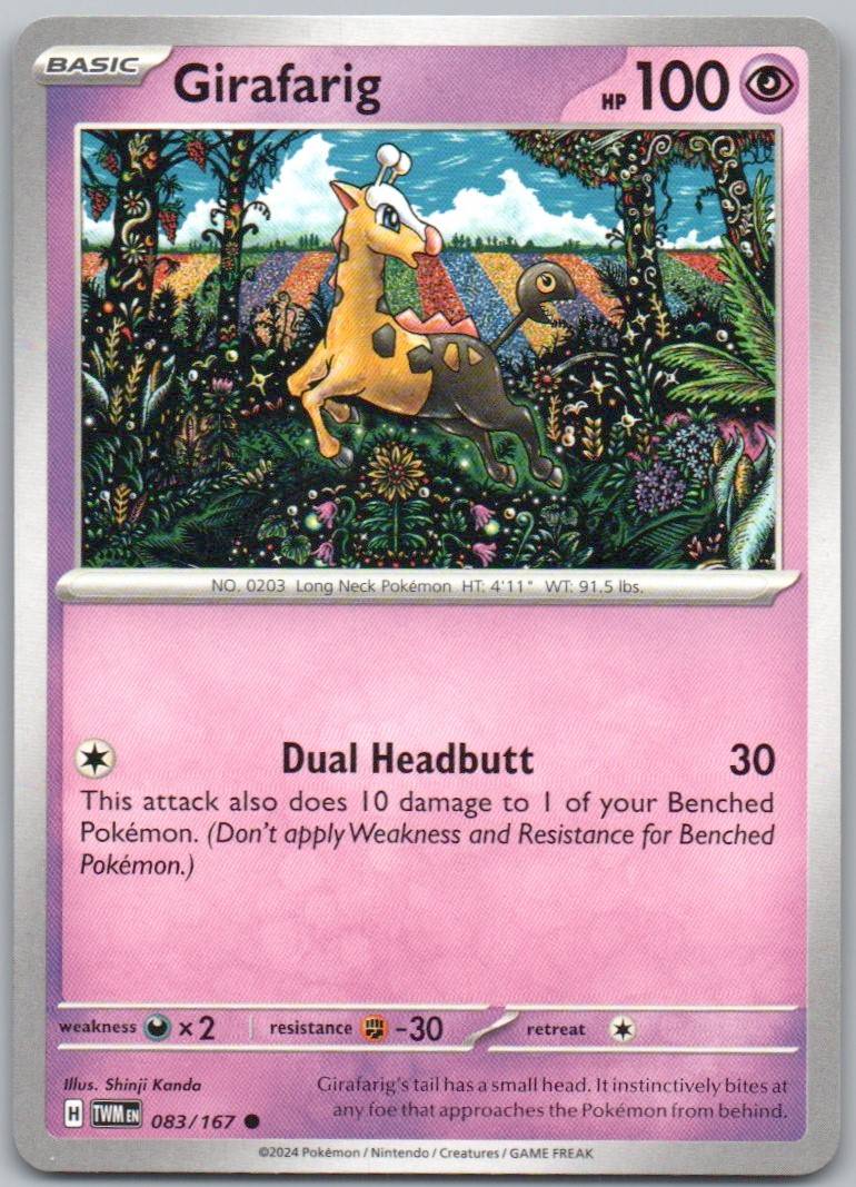 Girafarig 083 Normal Psychic Card - Twilight Masquerade