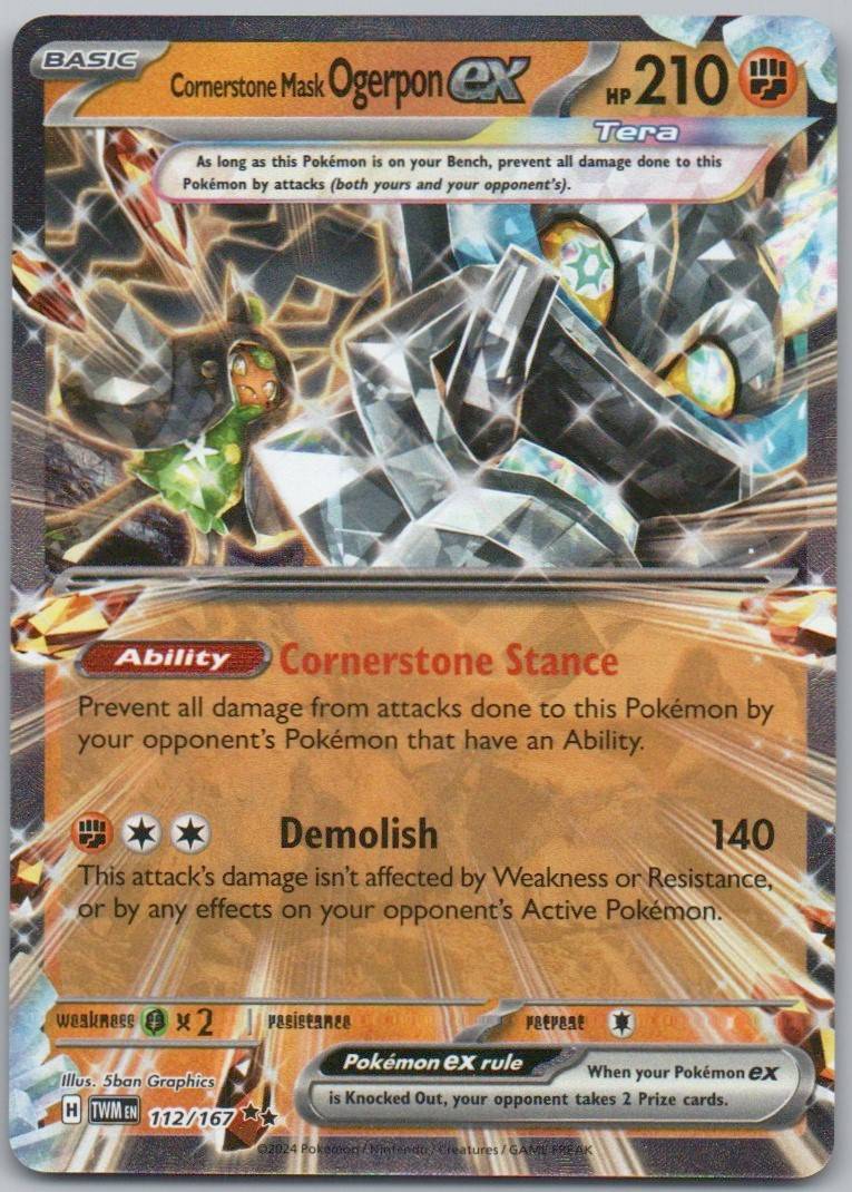 Cornerstone Mask Ogerpon EX 112 Holo Fighting Card - Twilight Masquerade