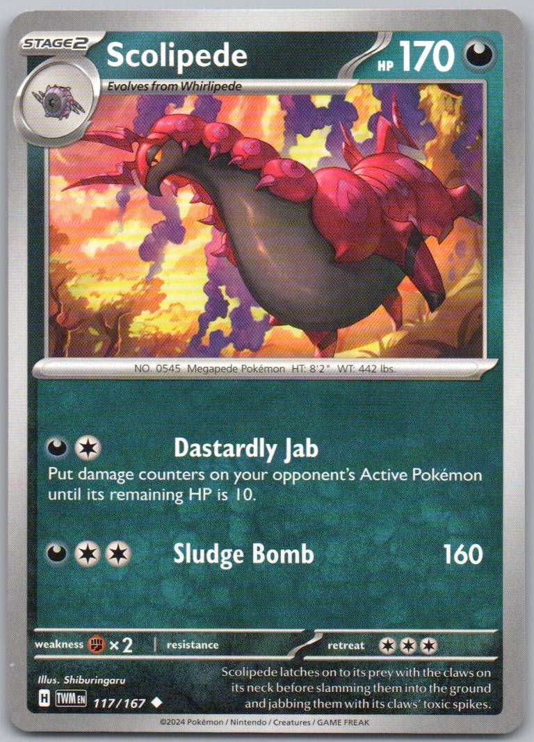 Scolipede 117 Normal Darkness Card - Twilight Masquerade