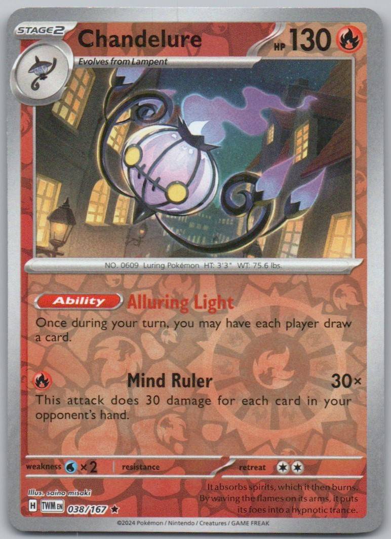 Chandelure 038 Reverse Holo Fire Card - Twilight Masquerade