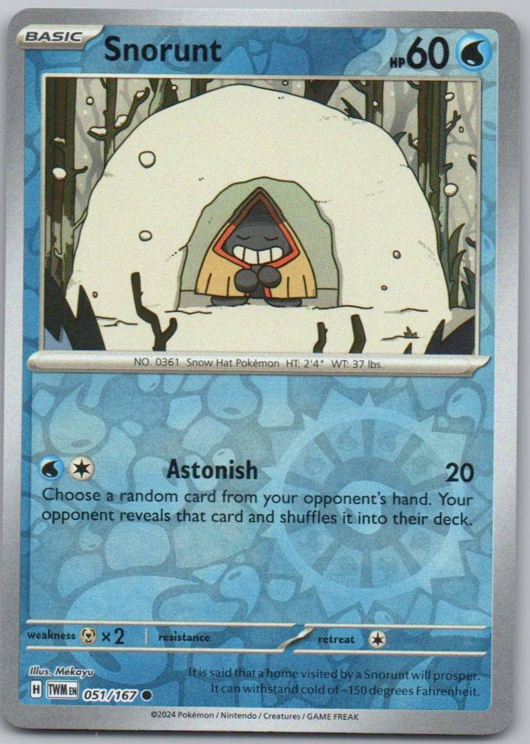 Snorunt 051 Reverse Holo Water Card - Twilight Masquerade
