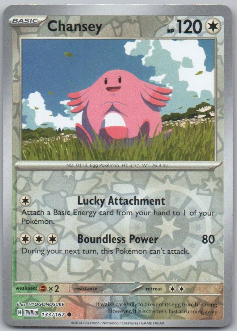 Chansey 133 Reverse Holo Colorless Card - Twilight Masquerade