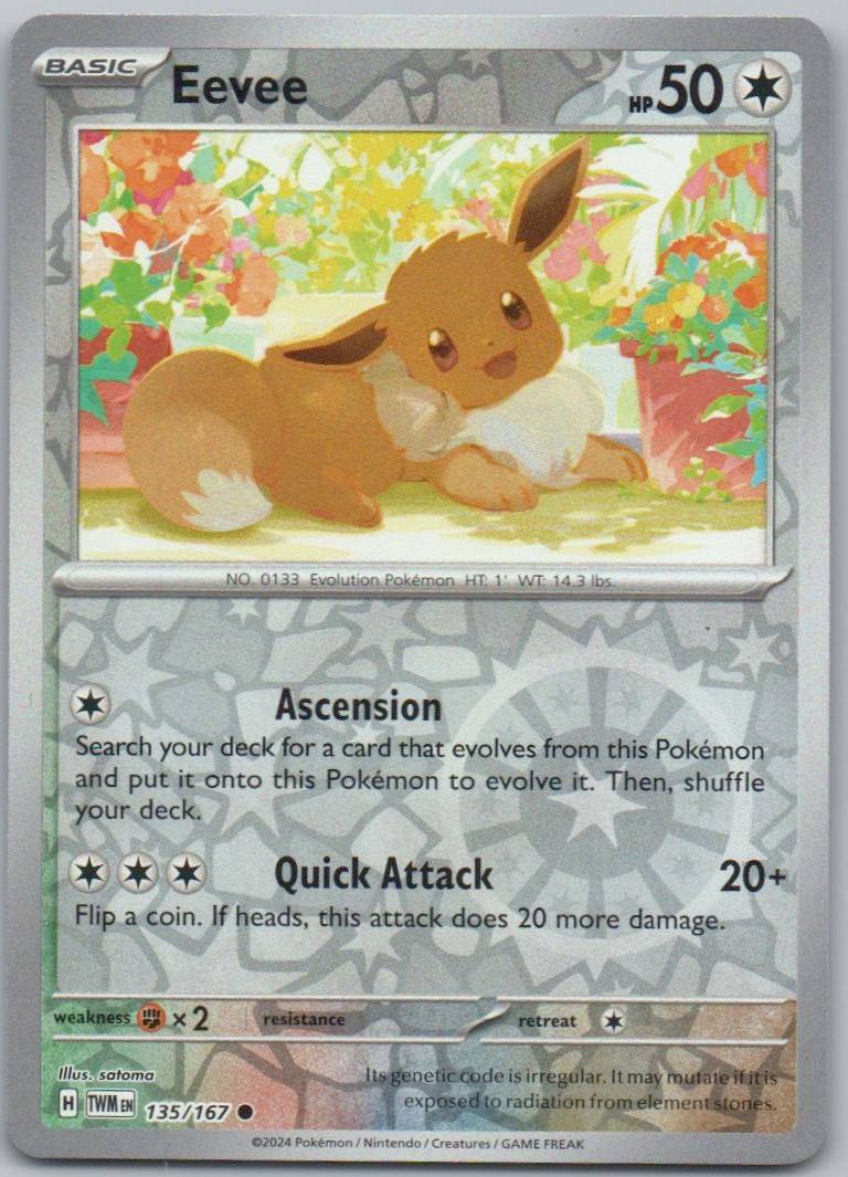Eevee 135 Reverse Holo Colorless Card - Twilight Masquerade