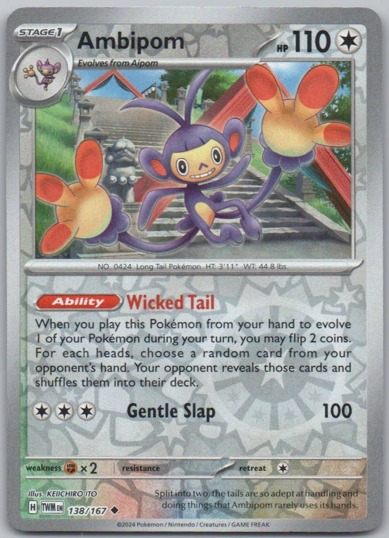 Ambipom 138 Reverse Holo Colorless Card - Twilight Masquerade