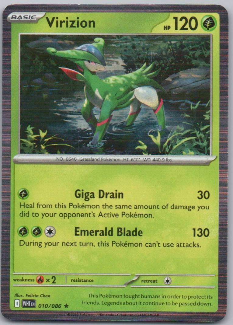 Virizion 010 Holo Grass Card - White Flare