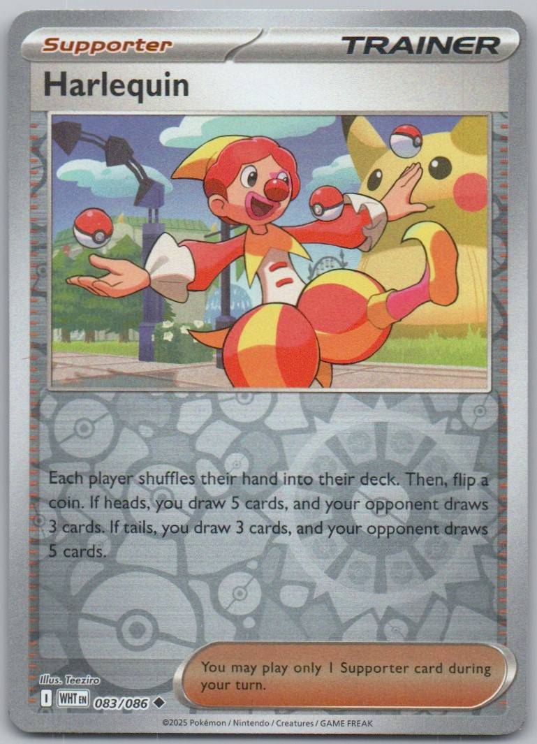 Harlequin 083 Reverse Holo Trainer Card - White Flare