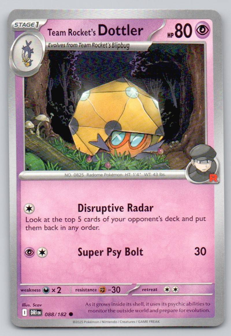 Team Rocket's Dottler 088 NOR Card - Destined Rivals