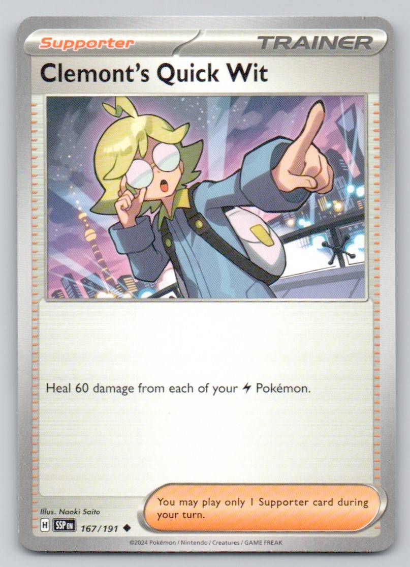 Clemont's Quick Wit 167 NOR Card - Surging Sparks