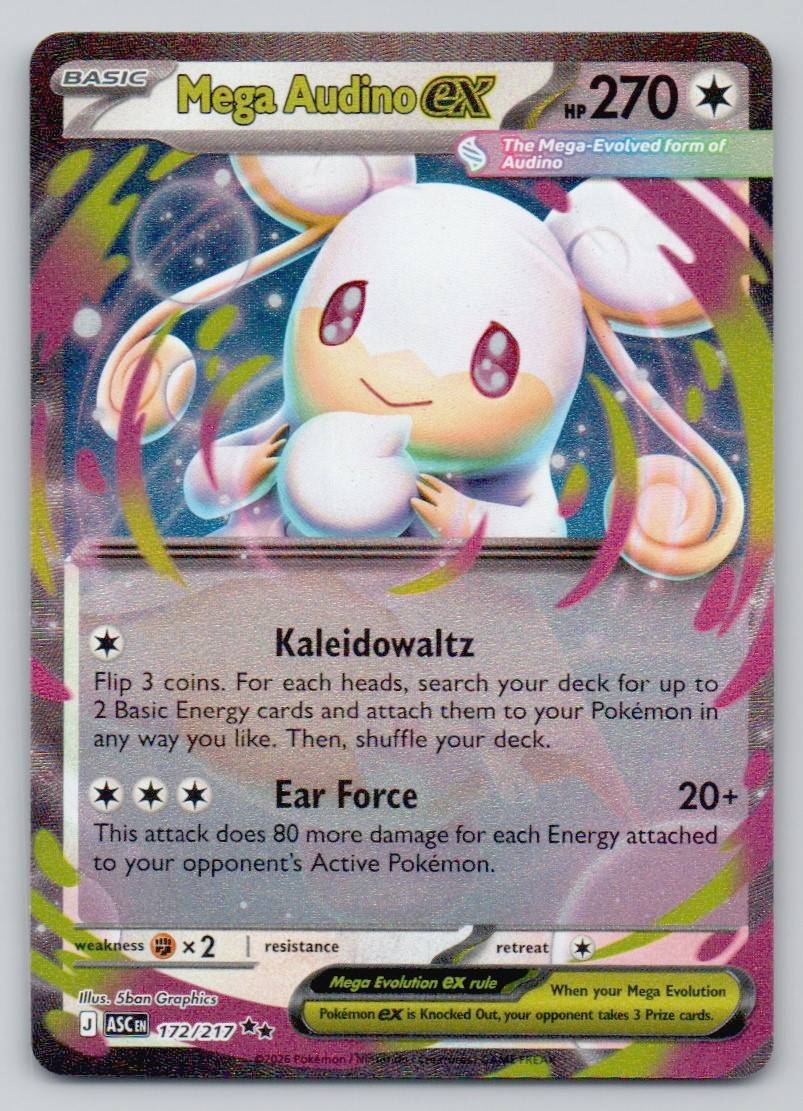 Mega Audino ex 172 NOR Card - Ascended Heroes