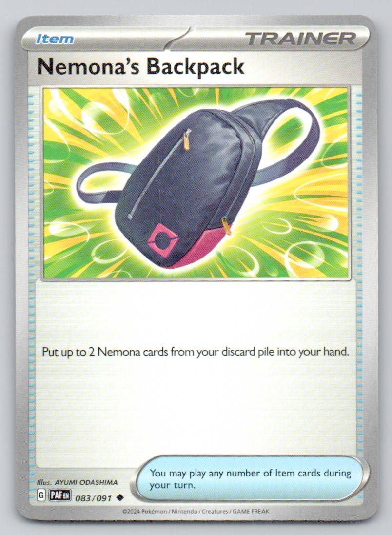 Nemona's Backpack 083 NOR Card - Paldean Fates