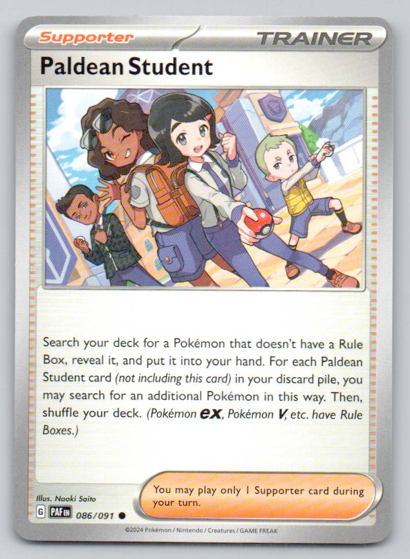 Paldean Student 086 NOR Card - Paldean Fates